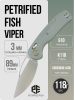 Нож Petrified Fish Viper, Stonewashed, K110, G10 Gray Handle, PFP13GAW Нож Petrified Fish Viper, Stonewashed, K110, G10 Gray Handle, PFP13GAW
